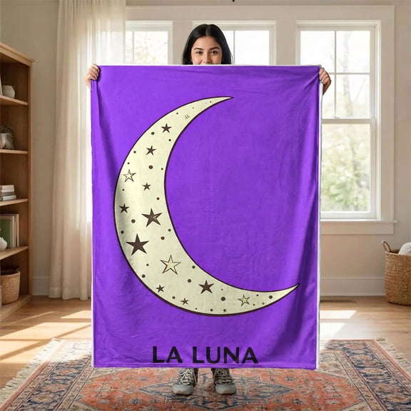YIMEIS Moon and stars Multi-Functional Flannel Throw, Skin-Friendly & Heat-Locking, Home & Travel Use, 40*50 inch for Needs