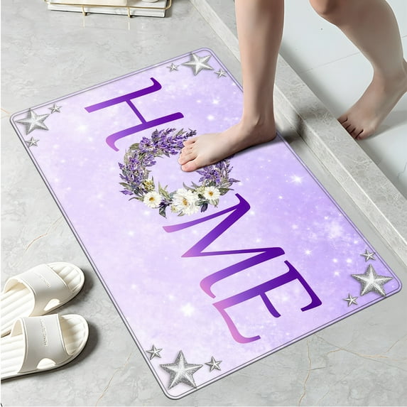 YIMEIS Purple background stars Kitchen Mat Rug - Perfect for Kitchen Counter, 16''*24'', Functional for Decoration
