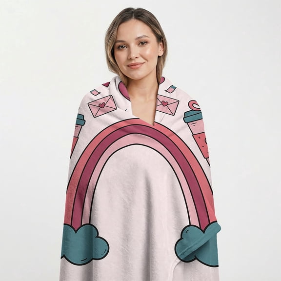 YIMEIS Rainbow gift Multi-Functional Flannel Throw, Skin-Friendly & Heat-Locking, Home & Travel Use, 30*40 inch for Needs