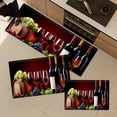 thumbnail image 1 of YIMEIS Red wine feast Flannel Kitchen Floor Mats 3Pcs, Non-Slip Machine Washable Runner Rugs for Kitchen & Doorway, 1 of 10