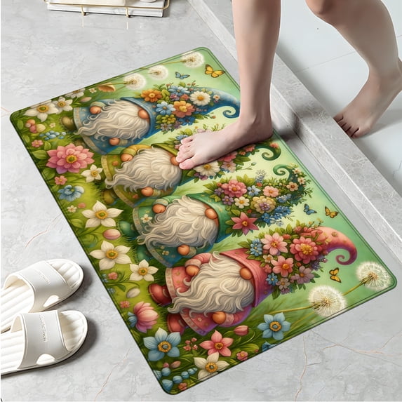 YIMEIS Spring Flower Spirit Machine Washable Non-Slip Rubberback Indoor Runner Rug/Area Rug for Kitchen, Hallway, Kitchen, Entryway, Bathroom, 1 Piece - 16''*24''