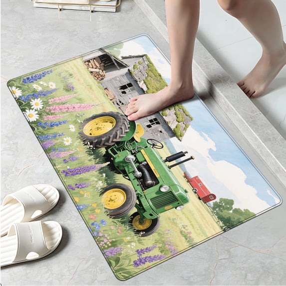 YIMEIS Spring Flowers Kitchen Decor Christmas Fall Kitchen Rugs, Xmas Decorative Farmhouse Floor Mats for Home Kitchen Dining Room Decorations - 16''*24'' inch