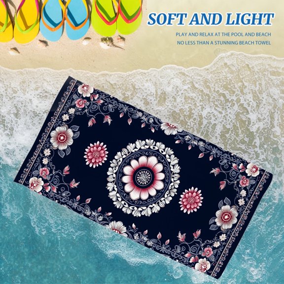 YIMEIS The tapestry is elegant and beautiful Microfiber beach towels 30×60in Quick Dry Sand Free for Beach Trips