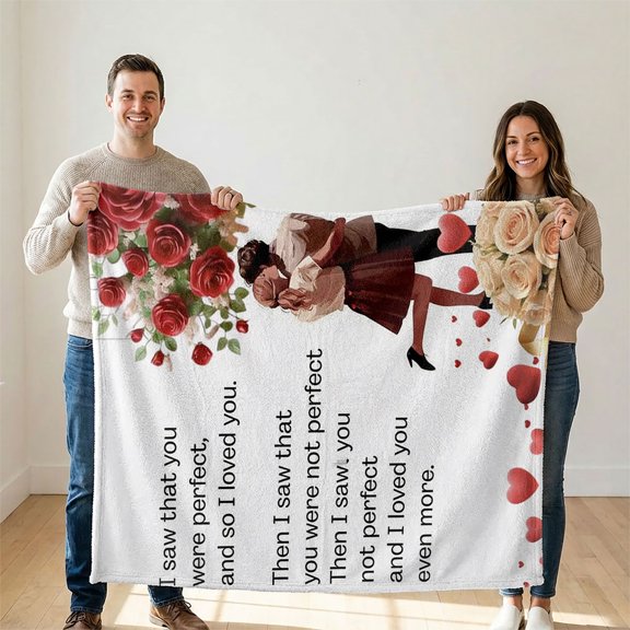 YIMEIS Valentine Confessions Flannel Blanket,60*80 inch Available, Skin-Friendly & Warm, Multi-Scene Use, for Home Office Car Nap