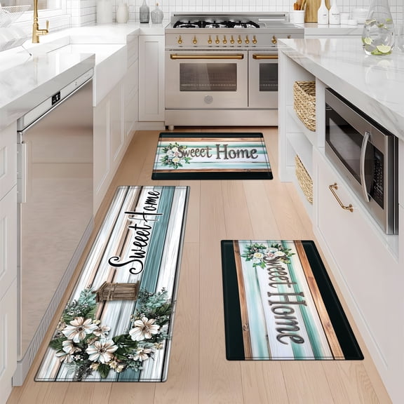 YIMEIS Warm home Kitchen Mat Rug Set  - Perfect for Kitchen Counter, 16''*24''/20''*32''/47''*18'', Functional for Decoration