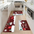 thumbnail image 1 of YIMEIS Winter Snow Snowman Christmas Kitchen Mat Washable Non-Skid Absorbent Runner Rugs (16''24''/20''32''/47''18'') - 3 Pcs Recommended for Kitchen Sink Front/Floor, Suitable for All Age Groups, 1 of 10