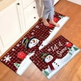 thumbnail image 1 of YIMEIS Winter Snow Snowman Christmas Machine Washable Non-Slip Rubberback Indoor Runner Rug/Area Rug for Kitchen, Hallway, Kitchen, Entryway, Bathroom, 2 Piece Set - 16''*24''/47''*18'', 1 of 10