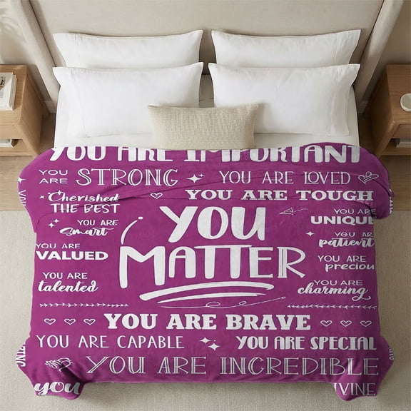 YIMEIS You are very important. High-Density Flannel Warm Blanket, 30*40 inch Non-Shedding & Anti-Pilling, All-Season, for Sofa Bedroom Car