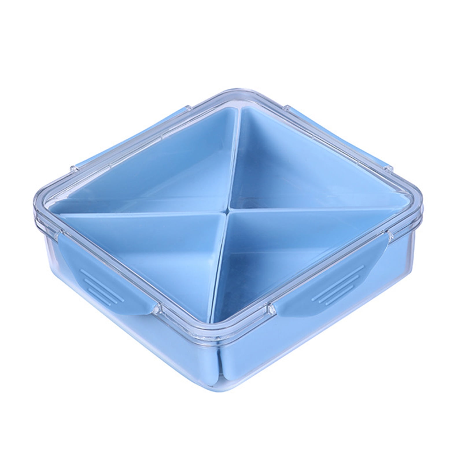 YIMIAO Veggie Tray with Lid 4/6 Compartments Divided Snack Box Container Party Serving Platter