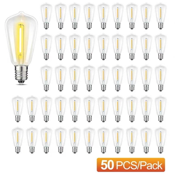 YIMIEMIT ST38 50P Shatter Resistant LED Light Bulb, 2700K Warm White, E12 Base Replacement Lamp.