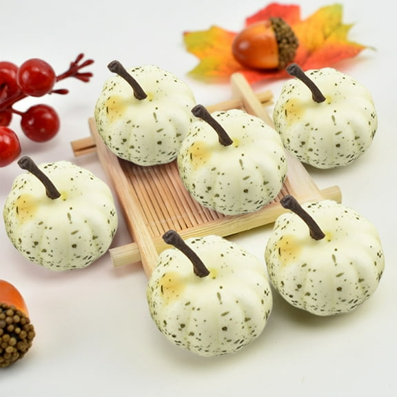 YIMWNYI 10Pcs Small Artificial Pumpkins, Fall Crop Mini Pumpkins, Decorative Pumpkins for Home, Thanksgiving, Halloween Decor, Multi-Functional Fall Decorations, Realistic Foam Pumpkins