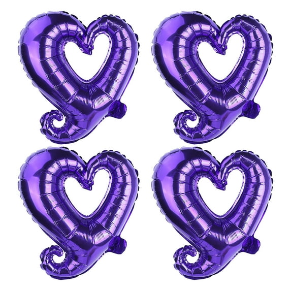 YIMWNYI 18 Inch Heart-Shaped Aluminum Foil Balloons - Wedding and Valentine's Day Decorations, Durable and Lightweight Party Balloons, Set of 4