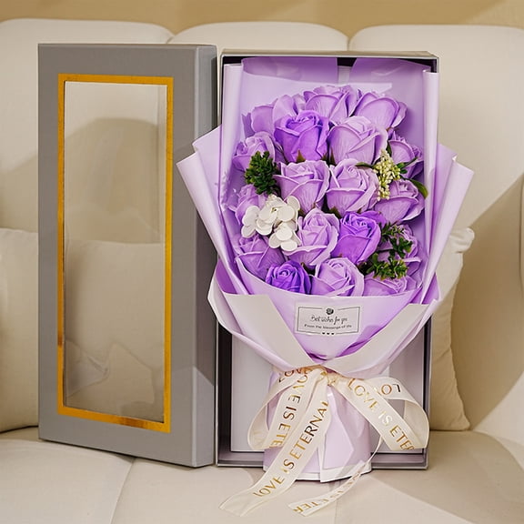 YIMWNYI 18 Rose Soap Bouquet Everlasting Flower Gift Box - Perfect for Valentine's Day, Mother's Day, Anniversaries, Birthdays - Romantic and Timeless Keepsake