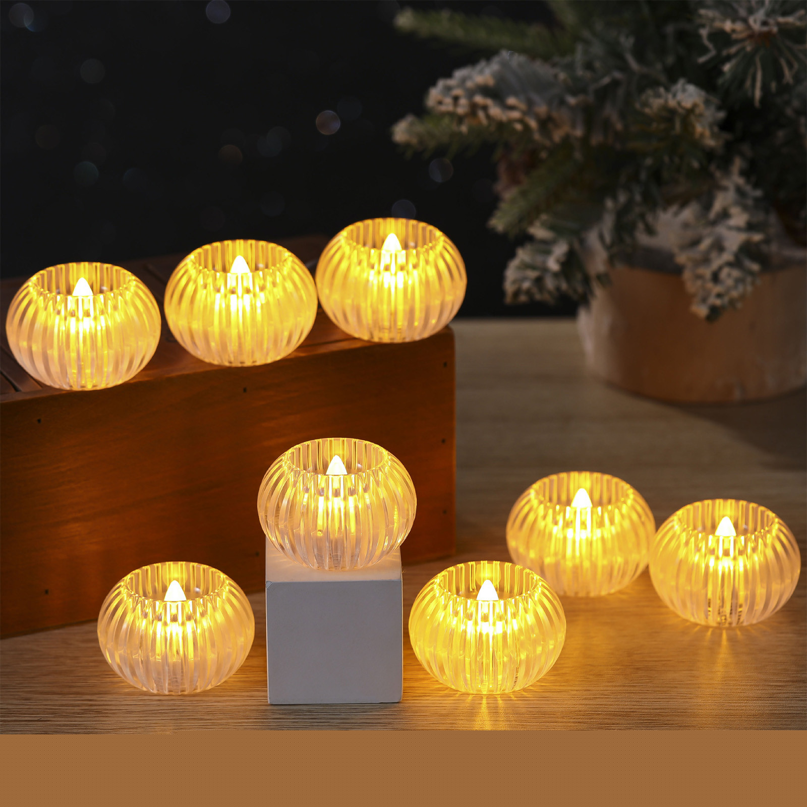 YIMWNYI 1Pcs Halloween Flameless LED Votive Candle, Battery Operated Flickering Tealight, Safe Plastic, Warm Yellow Light, Realistic Flame Effect for Halloween Party & Home Decoration, Gift Idea