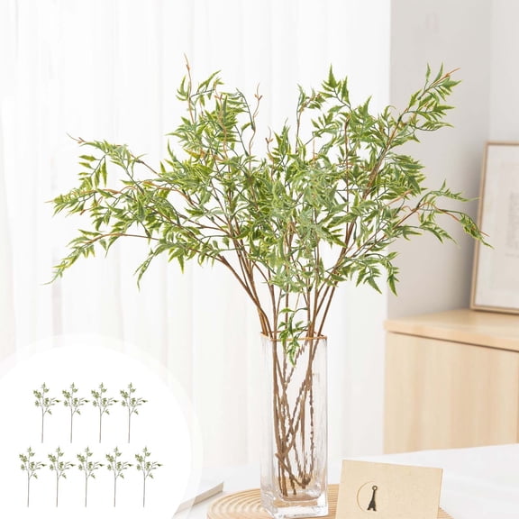 YIMWNYI 25.6 Inch Artificial Olive Branch Stems, Faux Greenery for Home Decor, Lifelike PVC Leaves and Bendable Branches, 9PCS Set for Vases and Indoor Decoration
