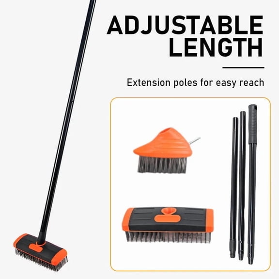 YIMWNYI 3 In 1 Weeding Brush Tools Set, Multifunctional Cleaning Tool, Strong Cleaning Power, Adjustable Extension Poles, Ideal for Patios and Driveways, Weed Removal Brush, Ergonomic Grip Handle