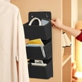thumbnail image 1 of YIMWNYI 3-Layer Hanging Storage Bag, Large Capacity Closet Organizer, Folding Wardrobe Storage with Reinforced Hooks, Multi-Compartment Storage for Clothes, Shoes, Toys, and Household Items, 1 of 6
