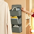 thumbnail image 1 of YIMWNYI 3-Layer Hanging Storage Bag, Large Capacity Closet Organizer, Folding Wardrobe Storage with Reinforced Hooks, Multi-Compartment Storage for Clothes, Shoes, Toys, and Household Items, 1 of 6