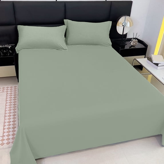 YIMWNYI 3-Piece Solid Color Friendly Washable Sheets Set, Bed Sheet with Pillowcases, Soft Comfortable Bedding, Durable Fabric, Stylish Home Decor