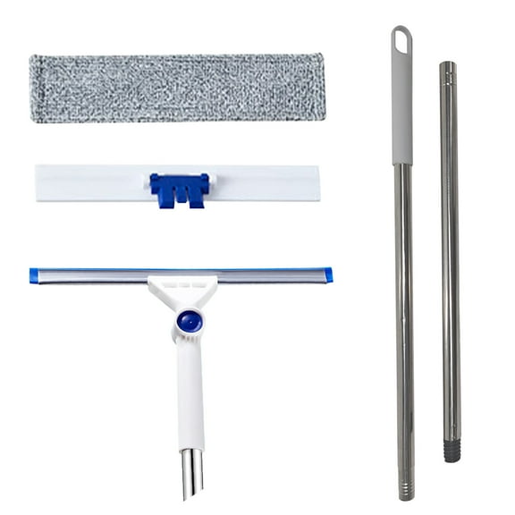 YIMWNYI 3-in-1 Window Squeegee Cleaner, 40-Inch Extendable Glass Cleaning Tool, Indoor/Outdoor Window, Shower & Windshield Washer, with Scraper & Screen Brush, Lightweight & Streak-Free Cleaning