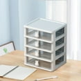 thumbnail image 1 of YIMWNYI 4-Layer Desktop Storage Box, Transparent Drawer Style Multifunctional Storage Box for Cosmetics, Jewelry, Stationery, Stackable Space-Saving Organizer, Plastic Storage Rack, 1 of 6