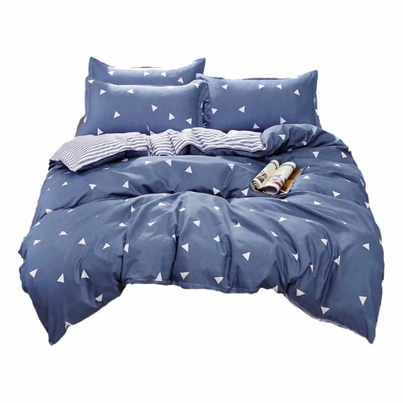 YIMWNYI 4 Piece Bedding Set, Breathable Polyester Bed Sheets, Modern Quilt Cover and Pillowcases, Fade-Resistant Comfortable Design, Easy Care Machine Washable, Multicolor
