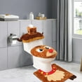thumbnail image 1 of YIMWNYI 4-Piece Christmas Toilet Decoration Set, Toilet Cover Rug Mat, Festive Bathroom Decor, Holiday Home Accessories, Cozy Christmas Decorations, Washroom Decor Set, 1 of 6