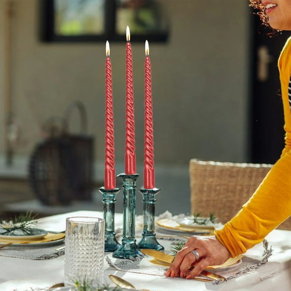 YIMWNYI 4Pcs Elegant Long Candles for Weddings, Birthday Parties, Christmas Celebrations, Stylish Home Decor, Multi-Purpose Tapered Candles, Aromatic Decor