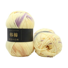 YIMWNYI 50g Colorful Hand Knitting Crochet Yarn, Soft Baby Cotton Milk Yarn, Multi-Purpose Craft Yarn for Knitting, Crocheting, Sweaters, Scarves, Hats, Bags
