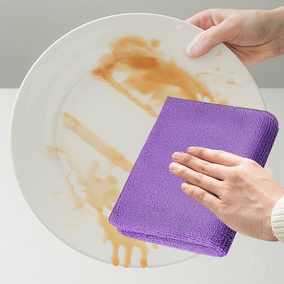 YIMWNYI 5PC Thickened Microfiber Cleaning Cloths - Super Absorbent, Soft, Lint-Free, Durable & Reusable Kitchen Dishcloths for Multi-Purpose Use - Eco-Friendly and Chemical-Free Cleaning Solutions