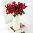 thumbnail image 1 of YIMWNYI 5Pcs Artificial Red Fruit Decoration, Christmas Home Table Centerpiece, Realistic Flower Arrangement, Festive Ambience Decor, Synthetic Berry Twig for Holiday Celebrations, 1 of 6