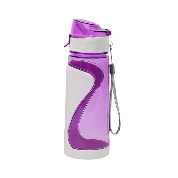 YIMWNYI 650mL Double Layer Plastic Sports Water Bottle, Leak-Proof, Portable with Strap, Semi-Transparent Frosted Design, Large Capacity 21.9oz, Ideal for Outdoor Activities, Hiking, Gym, and Camping