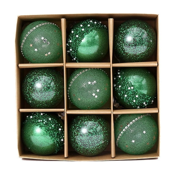 YIMWNYI 9Pcs Christmas Ornament Set Shatterproof Balls for Christmas Tree Decoration, Lightweight Hanging Balls for Holiday Party Decor, Great for Home and Event Decorations