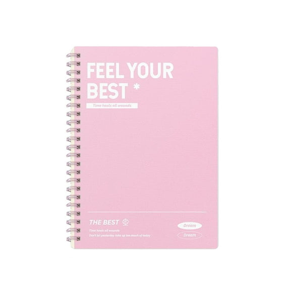 YIMWNYI A5 Horizontal Thickened Coil Notebook Colorful Plastic Cover Quality Writing Paper 9mm Grids 60 Sheets, Portable Notebook for Notes and Sketches, Durable Design, Ideal for Professionals