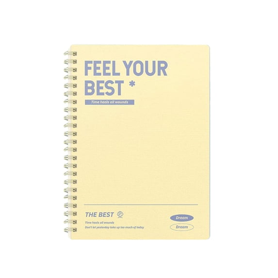 YIMWNYI A5 Horizontal Thickened Coil Notebook Colorful Plastic Cover Quality Writing Paper 9mm Grids 60 Sheets, Portable Notebook for Notes and Sketches, Durable Design, Ideal for Professionals