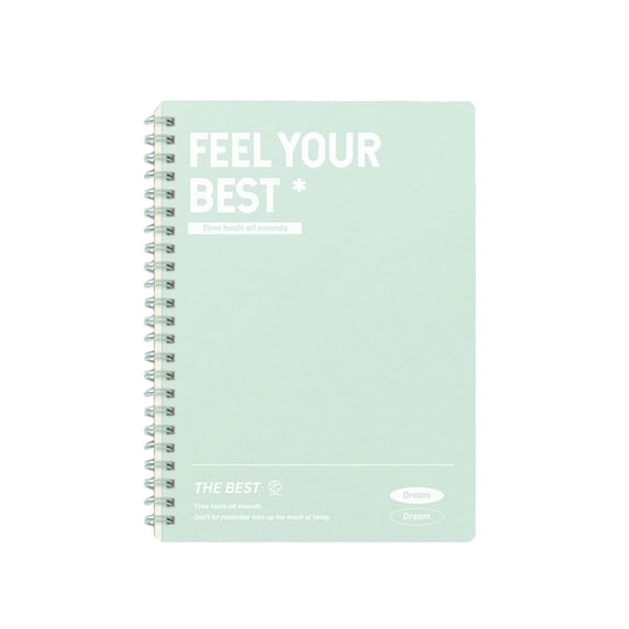 YIMWNYI A5 Horizontal Thickened Coil Notebook Colorful Plastic Cover Quality Writing Paper 9mm Grids 60 Sheets, Portable Notebook for Notes and Sketches, Durable Design, Ideal for Professionals