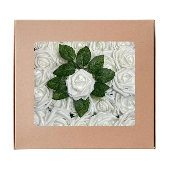 YIMWNYI Artificial Foam Roses, Valentine's Day Simulation Flower, 25 pcs Wedding Bouquet, Faux Roses for Bridal Arrangements, PE Foam Flowers in Red, White, Pink, Blue, Purple