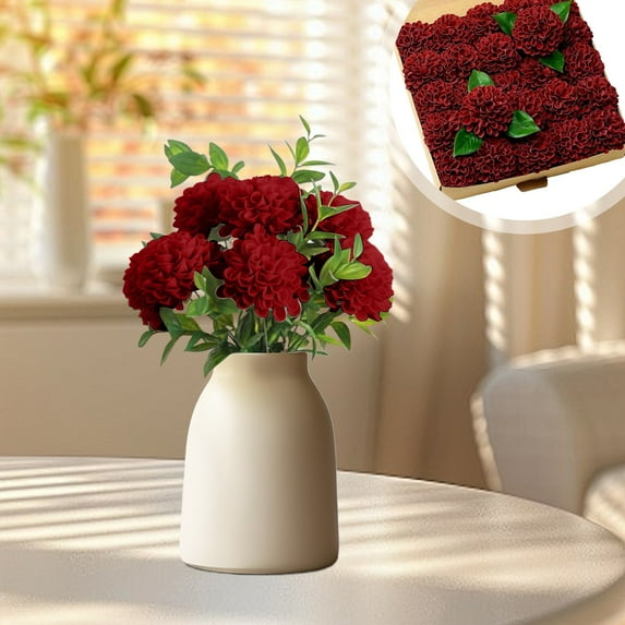 YIMWNYI Artificial Hydrangea Flower Bouquet, 27 Pcs, Wedding Decoration, Valentine's Day Gift, Realistic Foam Flowers for Home Decor