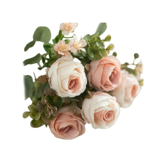 YIMWNYI Artificial Silk Flowers Wedding Bouquet, Fake Floral Arrangement for Bridal Decor, Valentine's Day Gift, Multicolor Silk Flowers, 12.5in for Home or Party Centerpieces