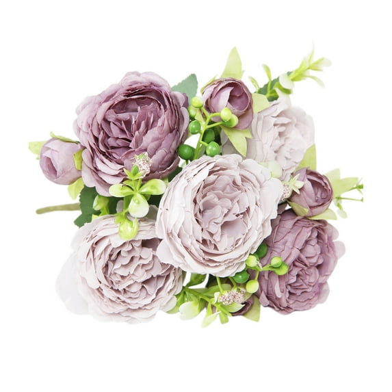 YIMWNYI Artificial Silk Peony Wedding Bouquet, Faux Flowers for Bridal Decor, Multicolor Silk Flower Arrangement for Home, Party, and Wedding Centerpieces, 30x23cm