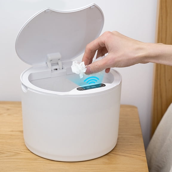 YIMWNYI Automatic Motion Sensor Trash Can, Touchless Wireless Smart Induction Bin, Waterproof Design, 5L Capacity, Modern Desktop & Bathroom Garbage Can, Ideal for Home & Car