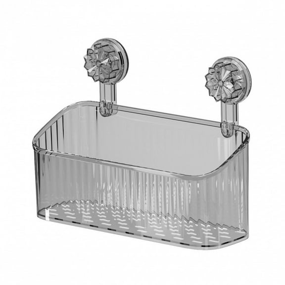 YIMWNYI Bathroom Suction Cup Storage Rack, No Drilling Organizer, Strong Load-bearing Storage Basket, Drainage Design, Reusable & Detachable Suction Cup Holder, Space-saving Bathroom Accessory