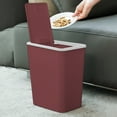 thumbnail image 1 of YIMWNYI Bathroom Trash Can with Lid, Plastic Wastebasket with Popup Lid for Toilet, Office, Bedroom, Living Room, Kitchen, Terrace, Press Lid Garbage Can, Odor-Locking, Space-Saving Design, 1 of 7