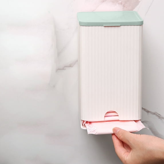 YIMWNYI Bathroom Wall Mounted Sanitary Napkin Organizer, Large Capacity Swab Box, Multifunctional Tissue Holder, Space Saving Bathroom Storage, Durable Plastic Design