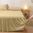 thumbnail image 1 of YIMWNYI Bed Skirt, Solid Color Bedspread, Polyester Cotton, Non-Slip Protective Cover, Ruffled Edge Design, Durable and Chic Bed Hat, 1 of 6