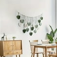 thumbnail image 1 of YIMWNYI Bohemian Leaf Macrame Wall Tapestry, Green Woven Decor for Bedroom, Living Room, Kids Room, Unique Boho Wall Hanging with Wooden Beads, Ideal Gift for Home Decor, 47.24" x 29.52", 1 of 6