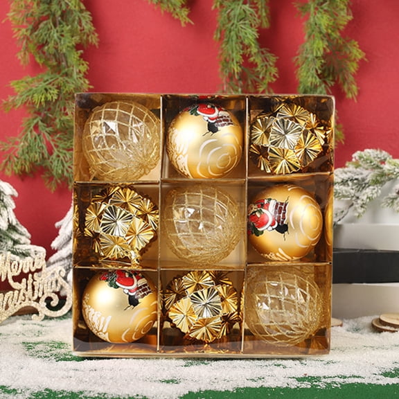YIMWNYI Christmas Ball Set, Colorful Alien Decorative Ornaments, Holiday Decoration, 9Pcs Boxed, Lightweight Plastic Christmas Tree Pendants, Perfect for Festive Parties and Gifts