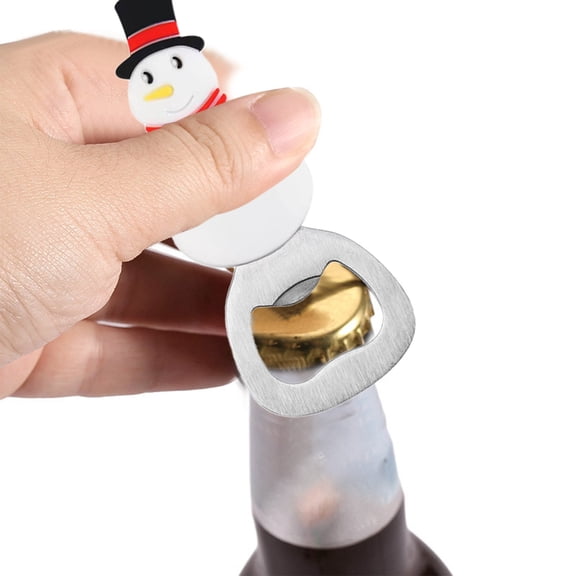 YIMWNYI Christmas Decoration Beer Bottle Opener, Stainless Steel Magnetic Bottle Opener, Funny Cartoon Wine Opener, Kitchen Gadget for Parties, Ideal Holiday Gift