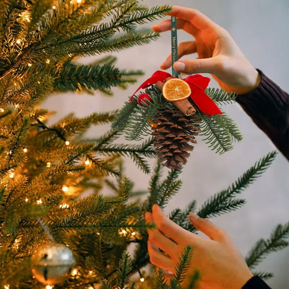 YIMWNYI Christmas Decoration Bow, Christmas Pines, Cones, Cinnamons, Holiday Tree Ornament, Home Decor, Festive Ambiance, Elegant Design, Durable Quality