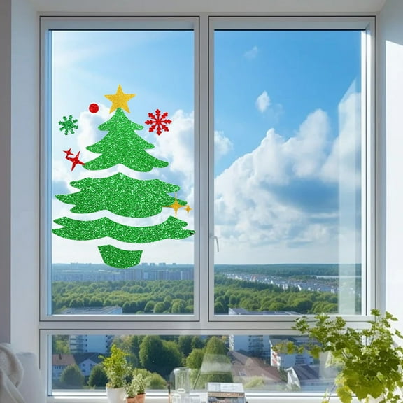 YIMWNYI Christmas Door Stickers, Christmas Window Decorations, Holiday Themed Wall Art, Easy Peel and Stick, Festive Decor for Home and Office